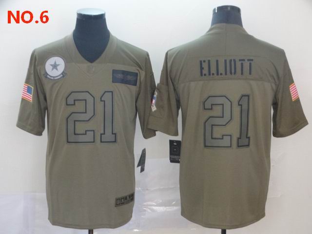 Men's Dallas Cowboys #21 Ezekiel Elliott Jerseys NO.6;